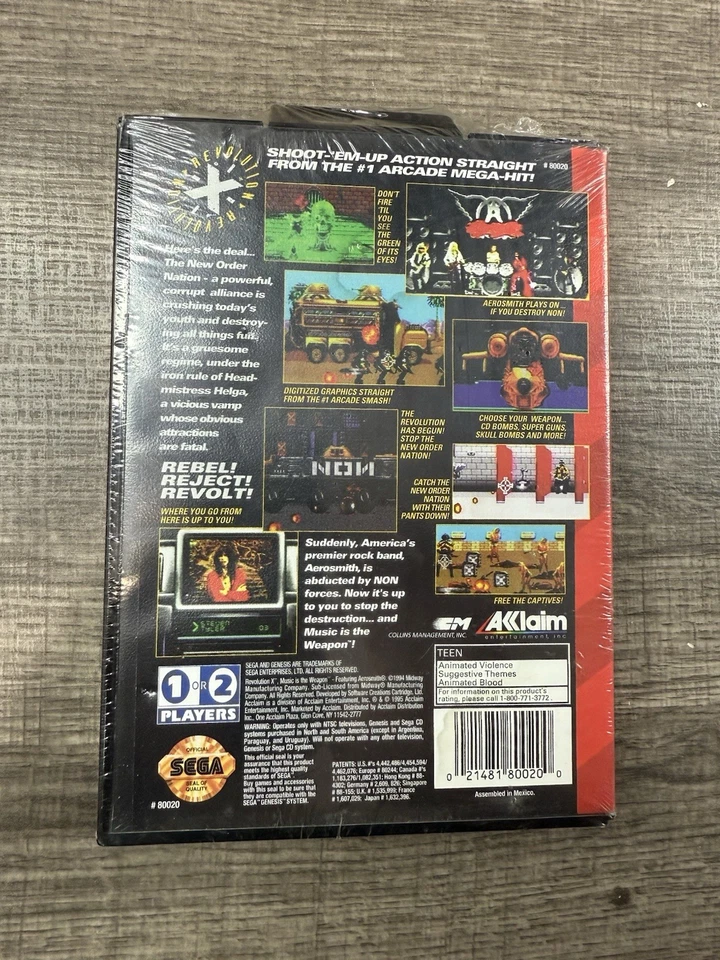 Revolution X Featuring Aerosmith (Sega Genesis, 1994) New Factory Sealed - Image 2 of 4