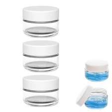 Travel Container Plastic Cream Sample 18Ml Cosmetic Jars Clear Small W Lids 3