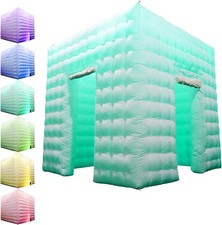 sewinfla 8.2ft Inflatable Photo Booth 16 Color LED with Blower 2 Door White