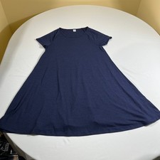 Old Navy Swing Dress Women Medium Navy Blue Short Sleeve Jersey