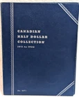 Canadian Half Dollar Collection 1911-36, lot of 13 coins. Missing Only 3 W/ Book