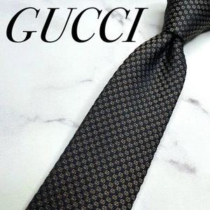 Cravate GUCCI 2,91 pouces noire motif micro GG soie