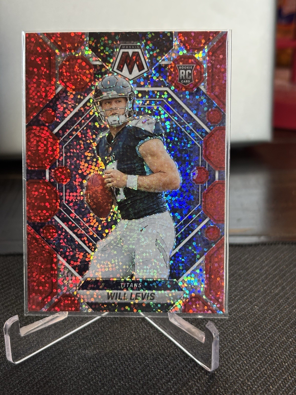 2023 Panini Mosaic - Will Levis - Red Sparkle Prizm RC #377 SP Titans