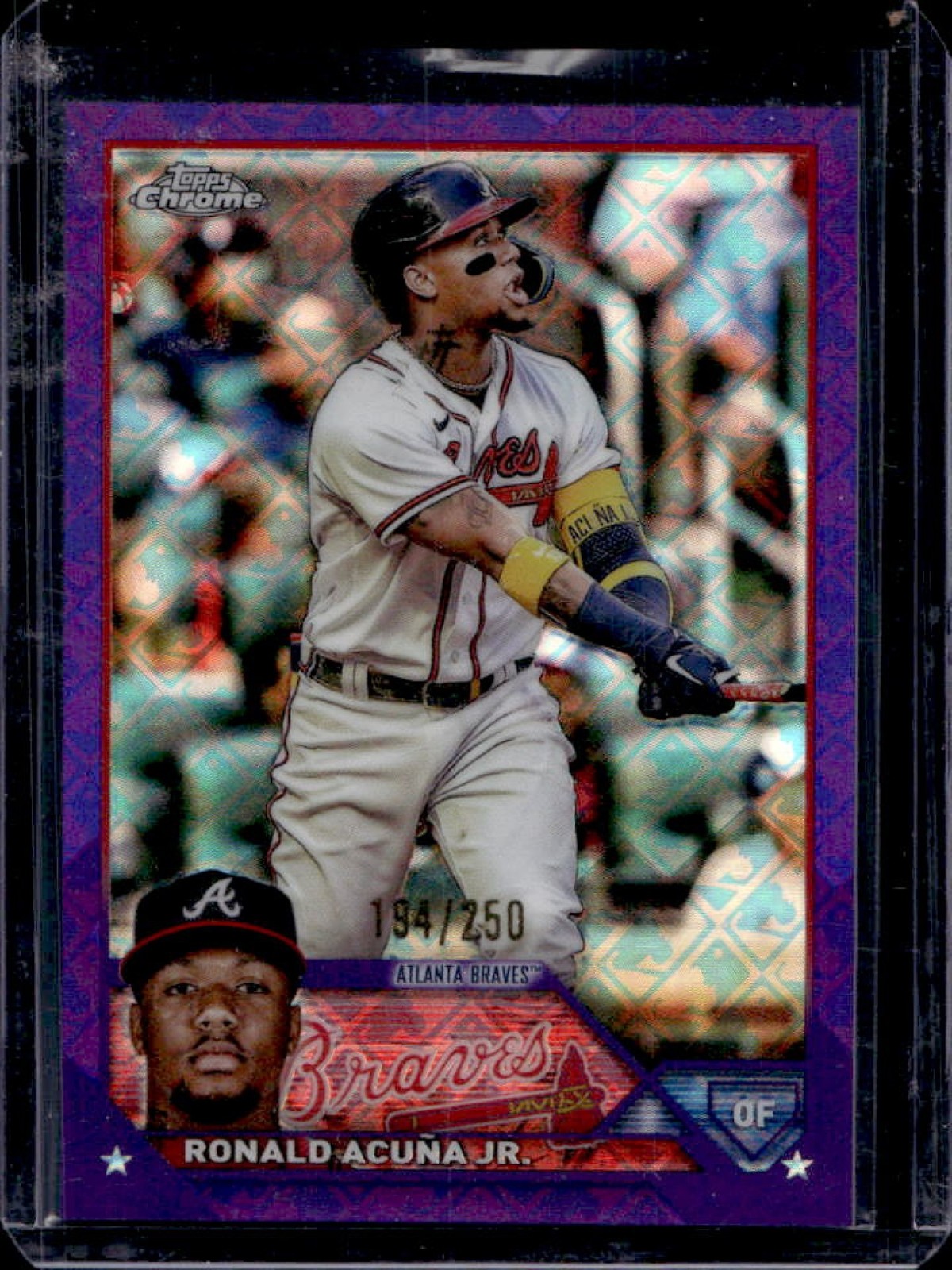 2023 Topps Chrome Logofractor Ronald Acuna Jr Purple Refractor #/250 Braves