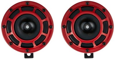 Hella 003.399-841 Red Grill Supertone Horn (12V,300/500Hz,105 - 118dB @ 2m)