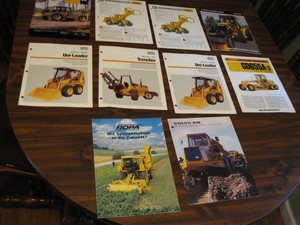 Vintage Mix Lot 10 Industrial Brochures - Caterpillar CASE Komatsu ROPA VOLVO BM
