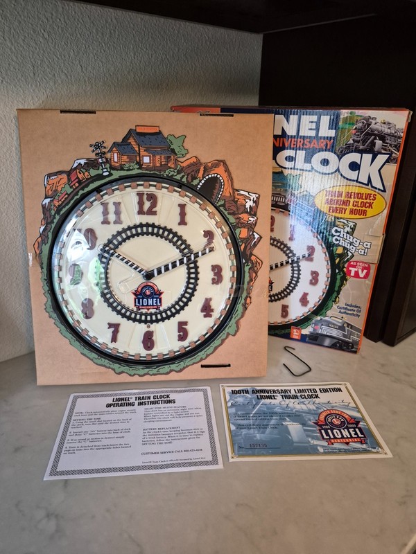 Vintage Lionel 100th Anniversary Train Clock With Box