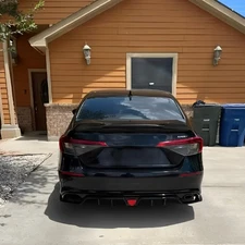 Rear Bumper Diffuser Compatible with for 2024 2025 Honda Civic Sedan W/LED Light