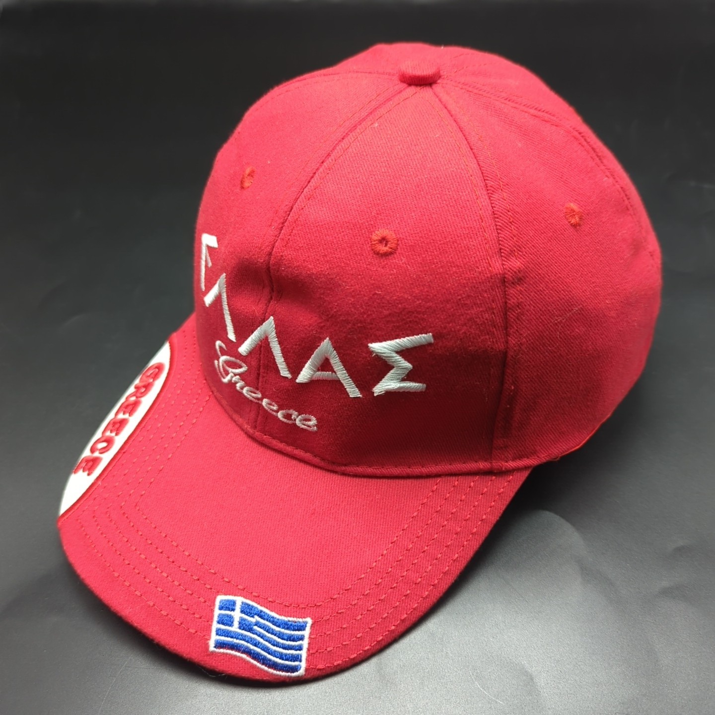 Greece hat red adjustable strap-back cap - image 5