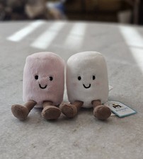 Jellycat Amuseables Pink and White Marshmallows Plush AUTHENTIC NWT