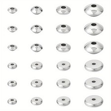 1box 160pcs 8 style 201  304 Stainless Steel Spacer Beads Flat Round