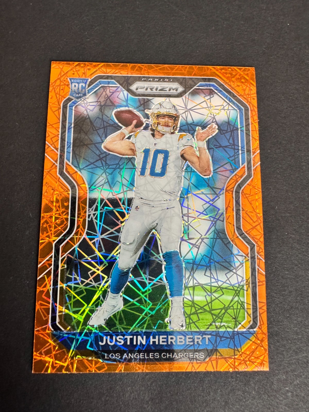 2020 Panini Prizm Orange Lazer Justin Herbert RC #325