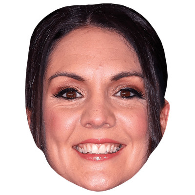 Laura Tobin (Brown Hair) Celebrity Mask, Flat Card Face, Fancy Dress Mask