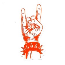 Die Cut Rock On Vinyl Sticker Decal Devil Horns Red Hand Spiked Cuff Metal Music Die Cut Rock On Vinyl Sticker Decal Devil Horns Red Hand Spiked Cuff Metal Music