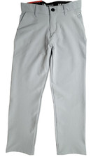 Hurley Boys Size M 10/12 Performance Chino Pants Light Gray Stretch Wicking New