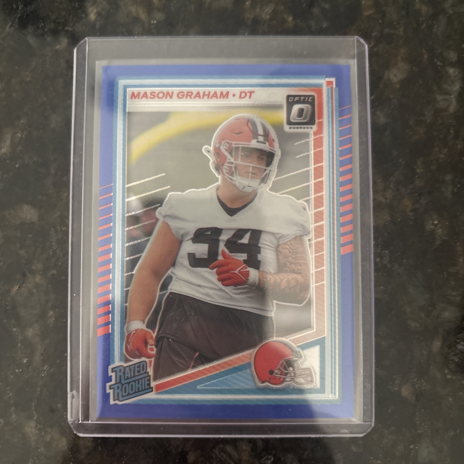 2025 Panini Donruss Optic #206 Mason Graham Rated Rookie /249 Blue Prizm