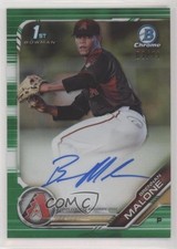 2019 Bowman Draft Chrome Pick Green Refractor 3/99 Brennan Malone Auto 4n0
