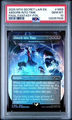 2025 MTG SECRET LAIR DROP FINAL FANTASY: GAME OVER-FOIL ABSORB INTO TIME PSA 10