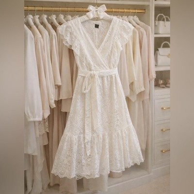 Romantic BOHO/Cottagecore White Lace Dress - NWOT