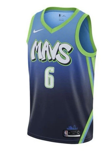 Nike Dallas Mavericks Kristaps Porzingis #6 Swingman Jersey Men’s 48 Blue/Green