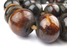 Dark Brown Kenya Bone Beads Sphere 25mm African Round Large Hole 30 Inch Strand