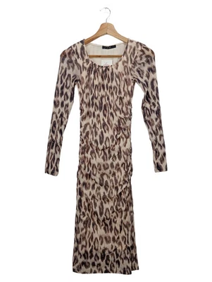 Oui Robe Décontractée Femme Marron Imprimé Animal Midi (EU 34, INT XS) - Photo 1/4
