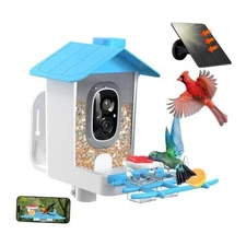 Smart Bird Feeder with Camera, 2K HD Live& AI Identification, Solar Powered, 