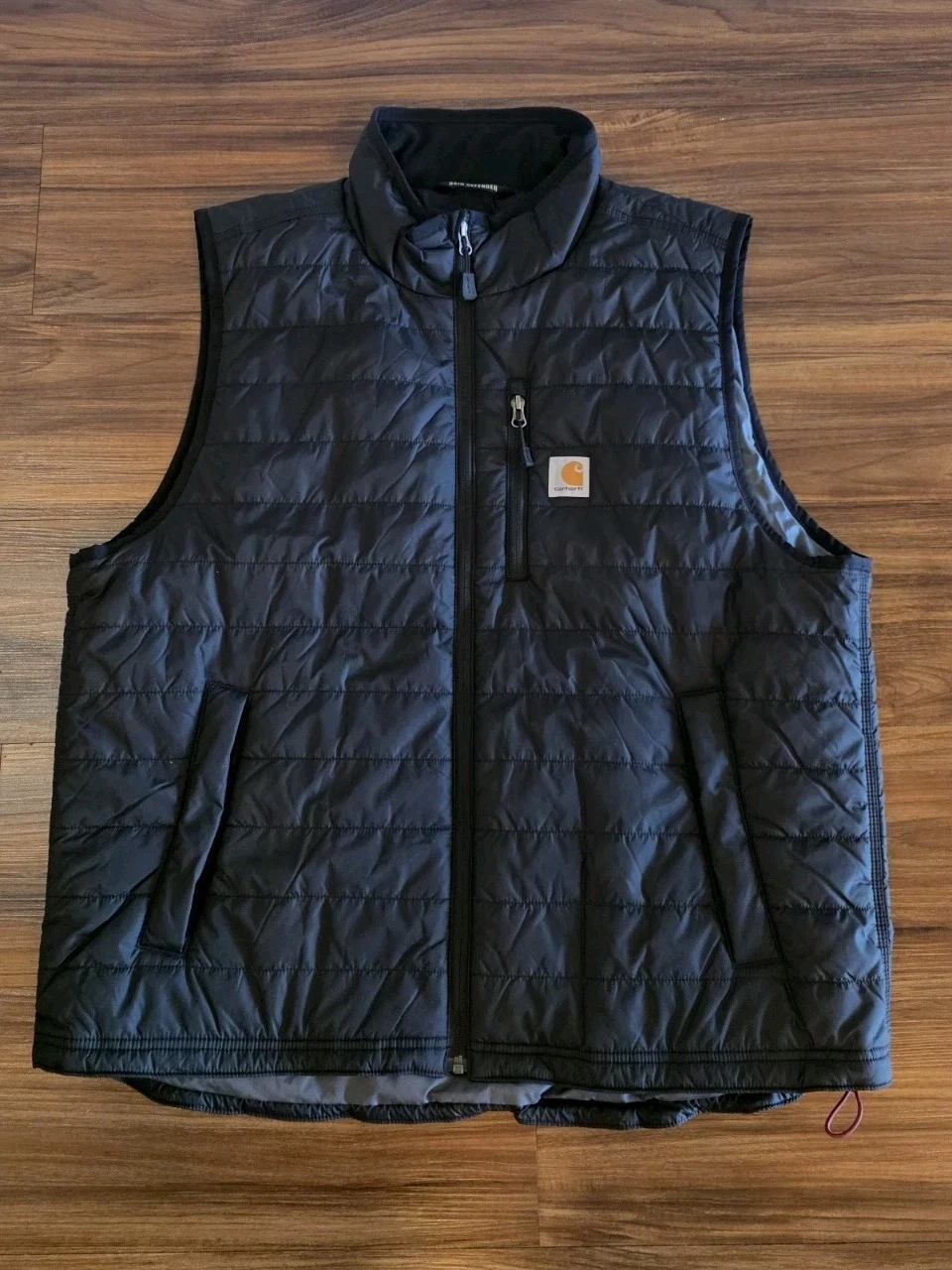 Carhartt Black Puffer Vest XL Quilted Full Zip Zipper Logo Men EUC
Opens in a new window or tab