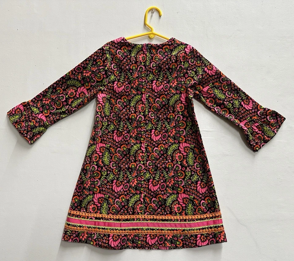 Hartstrings girls size 5 floral printed corduroy multicolor dress - Image 2 of 4