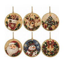 DIY Christmas Pearl Diamond Art Painting Hanging Pendants Ornamenst Kit Gifts