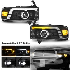 Led Projector Drl Headlight For 1994-2002 Dodge Ram 1500 Ram 2500 Ram 3500 Wseq