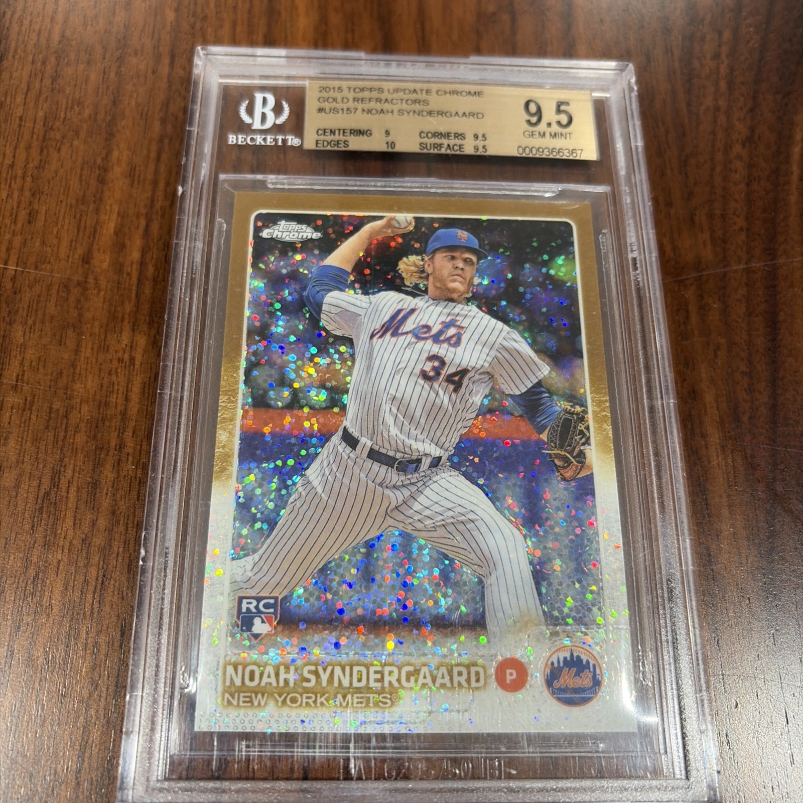 2015 Topps Update Chrome #US157 Noah Syndergaard Gold Refractor /250