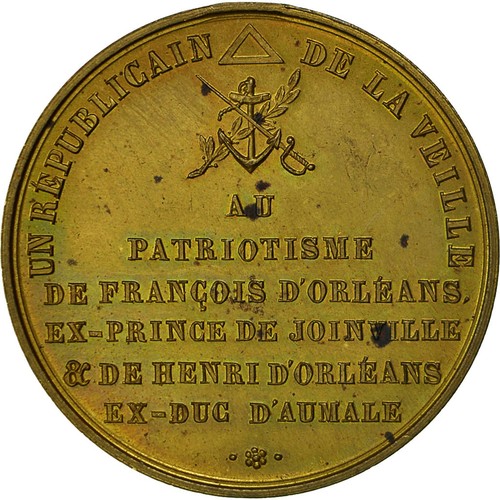 [#553267] Algerije, Medaille, Patriotisme des Ducs d'Orléans et d'Aumale, 1848 - Afbeelding 1 van 2