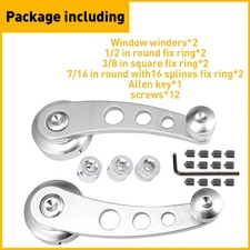 Pair Aluminum Billet Manual Window Crank Handle Winders Car Truck Glass Door EOA