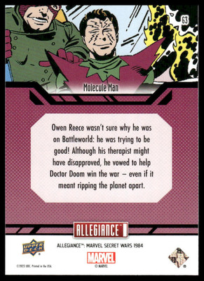 Molecule Man 2024 Upper Deck Marvel Allegiance Secret Wars #63 | eBay