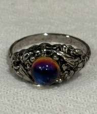 VTG Fantasy Crystal Iridescent Ball Ring Orb Mystical Adjustable Size 5.5-8 NEW