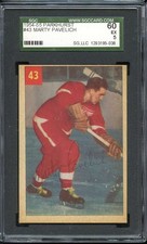 1954-55 PARKHURST #43 MARTY PAVELICH SGC 5 RED WINGS *DS11787
