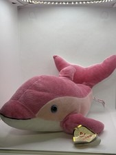 Aurora Pastel Pink Dolphin Plush 16 Stuffed Animal 50063 w/ Tag Vintage 2009