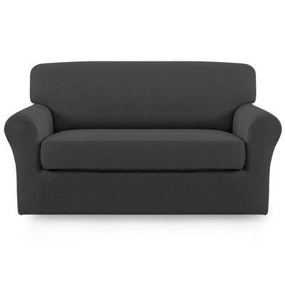 Easy-Going 2 Pieces Microfiber Stretch Sofa Slipcover   Spandex Soft Fitted Sofa
