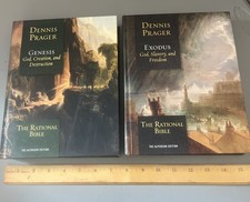 The Rational Bible Dennis Prager Genesis & Exodus 2 book lot