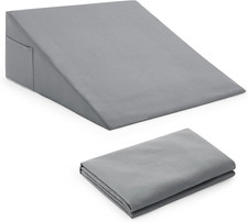 Silver Grey Bed Wedge Pillow Cover with Zipper Design, Wedge Pillowcase Protecto