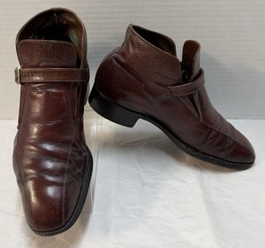 Vintage 1974 Sz 9.5D Florsheim Imperial Guardsman Monk Strap Ankle Beatle Boots