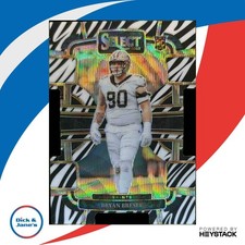 2023 Select Bryan Bresee Zebra Prizm Die Cut SSP #72 RC New Orleans Saints