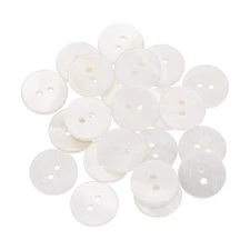 22Pcs Shell Buttons, Mother of Pearl Button 15mm Sewing Button, White