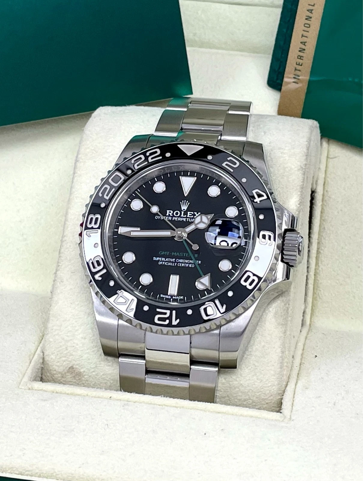 ROLEX GMT MASTER II BLACK DIAL 116710LN BOX & CARD 2018