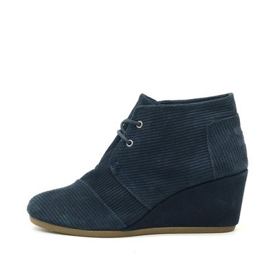 TOMS Damen Cord Keilstiefeletten Stiefeletten Blau Rutschfeste Sohle EU 38.5