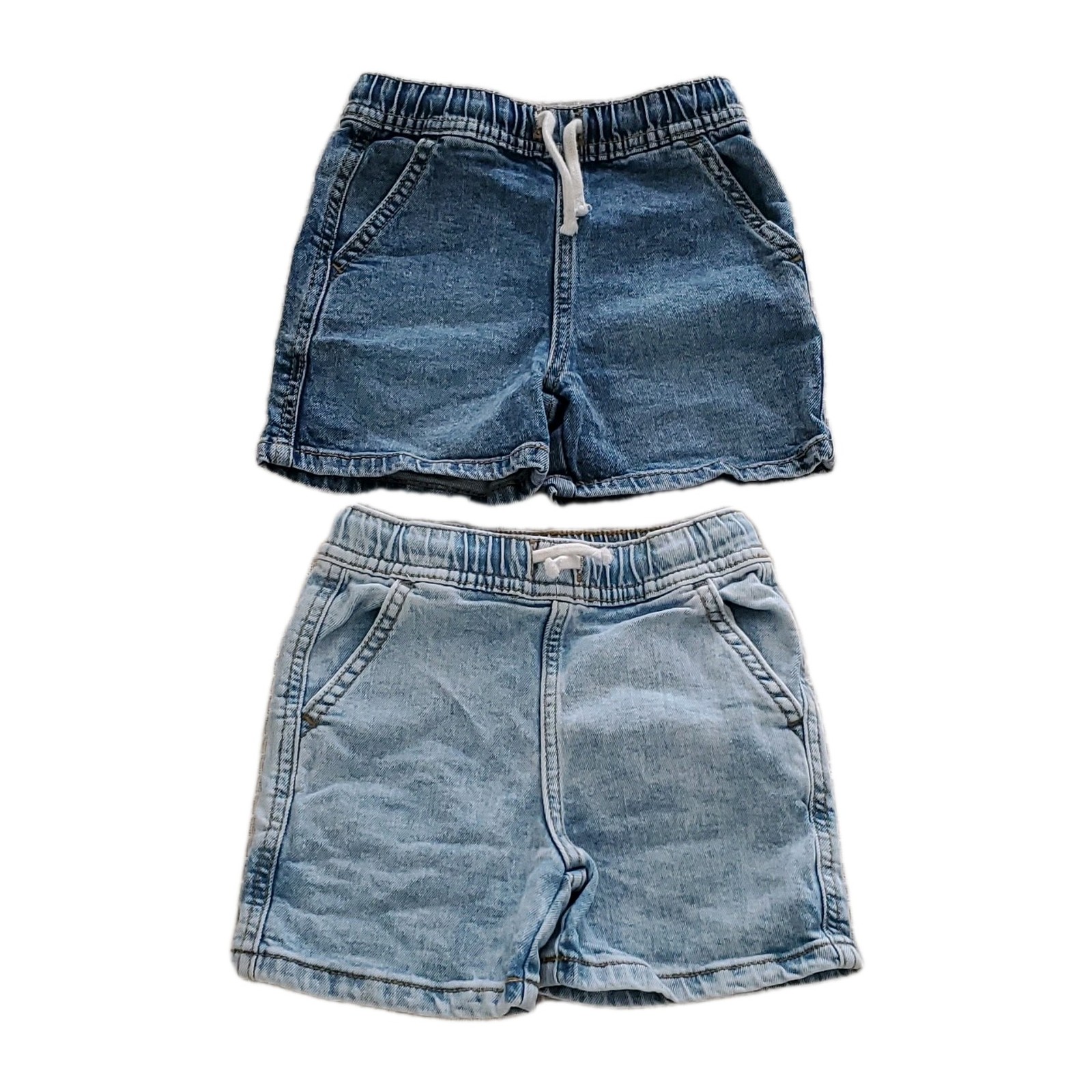 Cat & Jack Denim Shorts 3T Blue Unisex Baby Toddler Elastic Waist Cotton 2 Pack