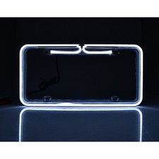 Universal For Car Pickup Neon Led License Plate Frame Light Front Rear Tag Cover