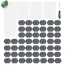 50 Pack 6 Inch Garden Landscape Staples Plastic Fixing Gasket With Pick Hook