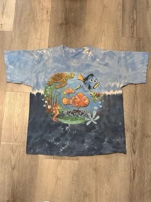 Disney/Pixar Finding Nemo Dory & Crush Tie-Dye Blue Graphic T-Shirt Adult